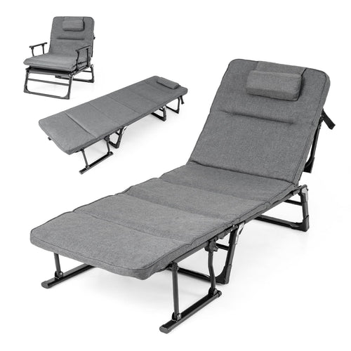 Tangkula 3 in 1 Convertible Lounge Chair Outdoor with Cushion