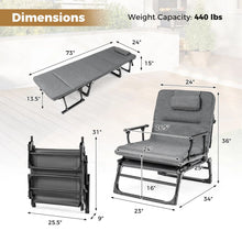 Load image into Gallery viewer, Tangkula 3 in 1 Convertible Lounge Chair Outdoor with Cushion