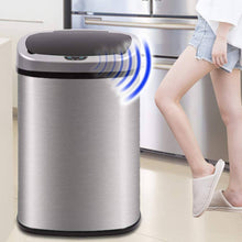 Load image into Gallery viewer, Dkeli Kitchen Trash Can for Bathroom Bedroom Home Office Automatic Touch Free High-Capacity Garbage Can with Lid Brushed Stainless Steel Waste Bin 13
