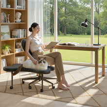 Load image into Gallery viewer, Pinmoco Ergonomic Cross Legged Swivel Chair, Adjustable Height and Teddy Fabric, Meditation&amp; ADHD Chair with Back Support, Home and Office, Off White