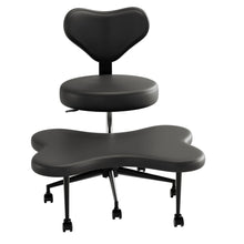 Load image into Gallery viewer, Pinmoco Ergonomic Cross Legged Swivel Chair, Adjustable Height and Teddy Fabric, Meditation&amp; ADHD Chair with Back Support, Home and Office, Off White