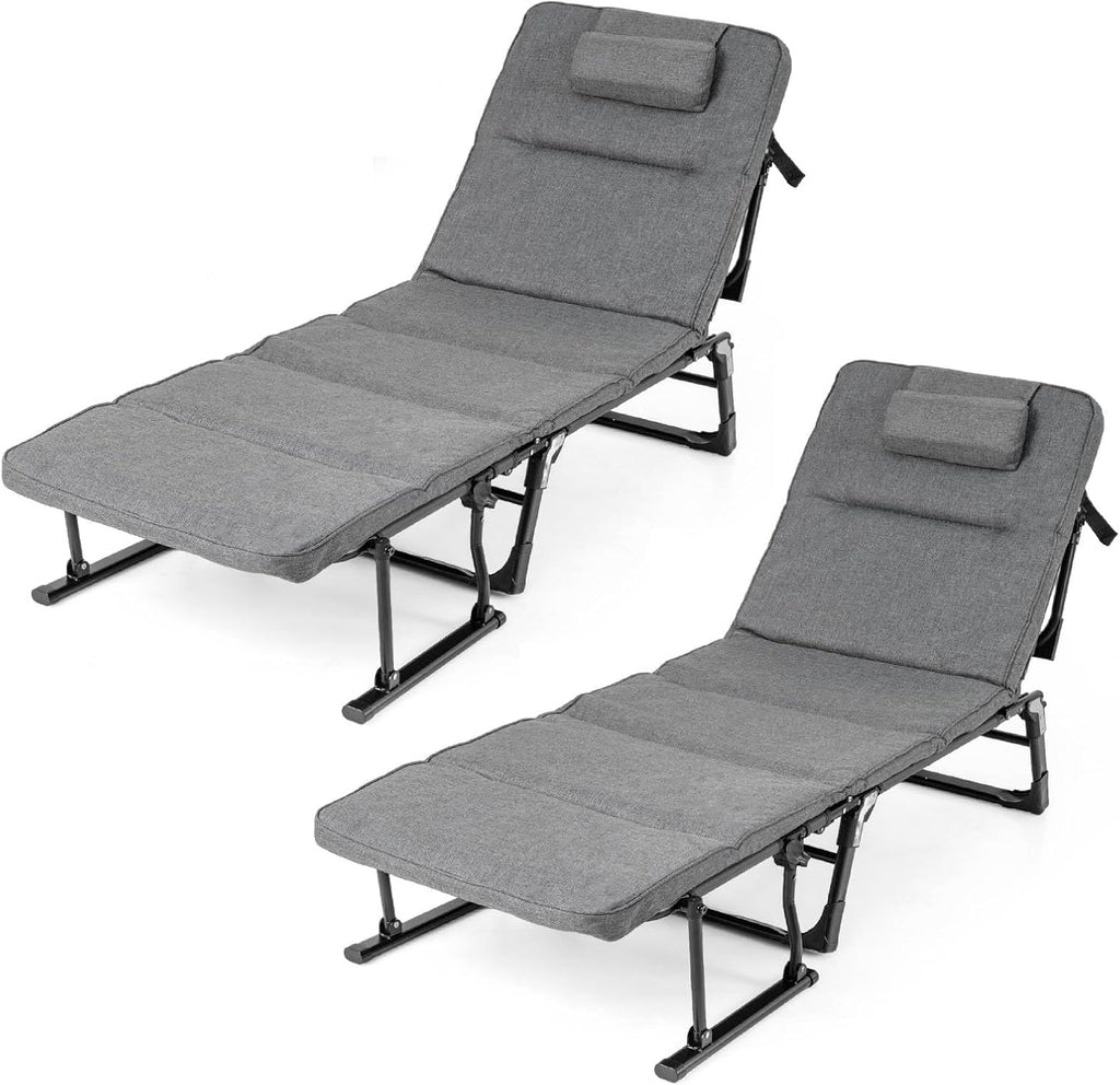 Tangkula 3 in 1 Convertible Lounge Chair Outdoor with Cushion