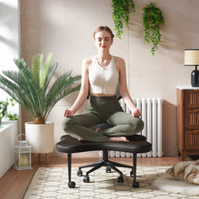 Load image into Gallery viewer, Pinmoco Ergonomic Cross Legged Swivel Chair, Adjustable Height and Teddy Fabric, Meditation&amp; ADHD Chair with Back Support, Home and Office, Off White