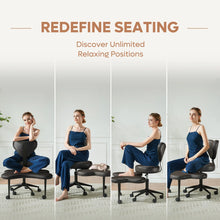 Load image into Gallery viewer, Pinmoco Ergonomic Cross Legged Swivel Chair, Adjustable Height and Teddy Fabric, Meditation&amp; ADHD Chair with Back Support, Home and Office, Off White
