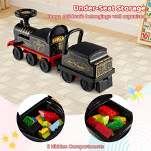 Load image into Gallery viewer, 6V 2-Seater Ride On Train with Detachable Carriage, Under-Seat Storage, Whistle &amp; Flashing LED Lights, Trackless Electric Ride On Toy for Kids