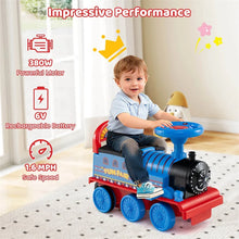 Load image into Gallery viewer, 6V 2-Seater Ride On Train with Detachable Carriage, Under-Seat Storage, Whistle &amp; Flashing LED Lights, Trackless Electric Ride On Toy for Kids