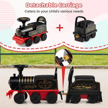 Load image into Gallery viewer, 6V 2-Seater Ride On Train with Detachable Carriage, Under-Seat Storage, Whistle &amp; Flashing LED Lights, Trackless Electric Ride On Toy for Kids