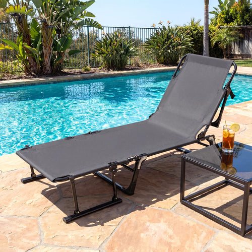 Tangkula 3 in 1 Convertible Lounge Chair Outdoor with Cushion