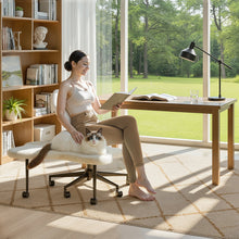 Load image into Gallery viewer, Pinmoco Ergonomic Cross Legged Swivel Chair, Adjustable Height and Teddy Fabric, Meditation&amp; ADHD Chair with Back Support, Home and Office, Off White