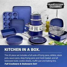 Load image into Gallery viewer, Classic Blue 20 - Piece Aluminum Ultra - Durable Non - Stick Diamond Infused Cookware and Bakeware Set
